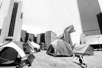Campamento de la coalición Por el Bien de Todos en Reforma y Juárez, a raíz del conflicto poselectoral del año pasado