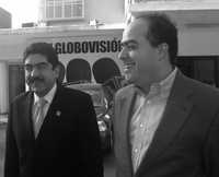 En su recorrido por Venezuela como dirigente de la ODCA, Manuel Espino es acompañado por Julio Borges, líder del opositor partido Primero Justicia