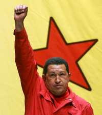 Foto: Hugo Chávez, ayer en Caracas