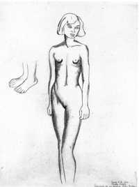 Desnudo de Ady Weber (mi prima), 1930, lápiz sobre papel