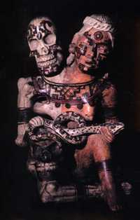 La vida y la muerte, siglo XX, Texcoco, estado de México obra en barro bruñido y decorado que forma parte del acervo del naciente Museo Nacional de la Muerte