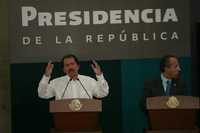 Daniel Ortega y Felipe Calderón ofrecieron una conferencia de prensa para resumir los resultados de sus reuniones