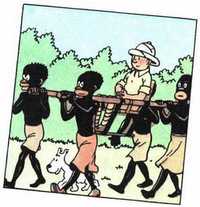 Ilustración incluida en Tintín en el Congo, libro de George Remi, quien firma como Hergé