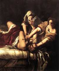 Judith decapitando a Holofernes, ca. 1614-1620, óleo sobre lienzo de Artemisia Gentileschi, artista italiana quien figura entre las mujeres cuyo arte es desconocido por muchos, pero que prueba el quehacer femenino en el ámbito de la creación artística