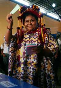 La candidata presidencial Rigoberta Menchú quedó en sexto lugar en los comicios