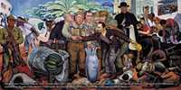 Gloriosa victoria, 1954, mural de Diego Rivera perteneciente al acervo del Museo Pushkin, de Moscú. Se exhibió en Polonia, en 1956, y luego permaneció extraviado durante cinco décadas, hasta que fue descubierto en la bodega del recinto ruso, como documentó La Jornada en 2000. Ahora se exhibirá en Bellas Artes