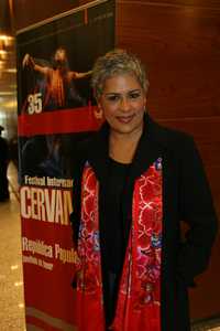 Eugenia León, ayer, durante la conferencia de prensa en la cual anunciaron la participación de los tres cantantes en el contexto de la versión 35 del Festival Internacional Cervantino, en Guanajuato.