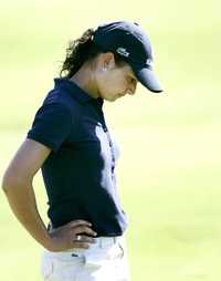 Pesar de la golfista Lorena Ochoa al concluir la competencia