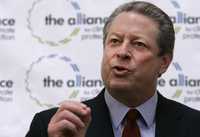 Al Gore, designado premio Nobel de la Paz 2007, ofreció ayer una conferencia de prensa en Palo Alto, California