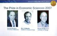Los tres premiados con el Nobel en Economía, en la invitación a la conferencia de prensa que se ofreció en Estocolmo para dar a conocer a los ganadores   Reut