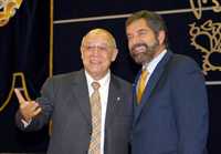 El rector Juan Ramón de la Fuente (derecha) y el ministro Guillermo I. Ortiz Mayagoitia, presidente de la SCJN, en la inauguración de la Reunión Anual del Subsistema Jurídico de la UNAM
