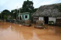 En la población de Alfonso Caso, municipio de Tekax, varias casas están afectadas por las fuertes lluvias