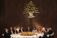 El presidente Felipe Calderón en la reunión con la comunidad libanesa