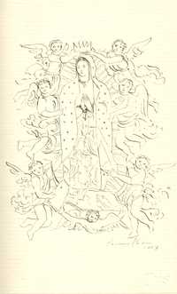 Una de las ilustraciones de la artista Carmen Parra, incluida en el libro Arca de Guadalupe, publicado por Editorial Jus