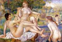 Muestra del arte francés cuando marcaba época: Las grandes bañistas, de Pierre-Auguste Renoir. El cuadro se encuentra en el Museo de Arte de Filadelfia
