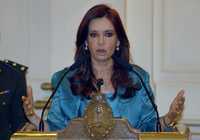Cristina Fernández de Kirchner, presidenta de Argentina, ayer en el palacio de gobierno en Buenos Aires, donde contestó a acusaciones sobre su campaña desde una fiscalía de Miami