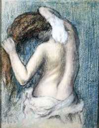 La exposición El amor hasta la locura: arrebatos eróticos y místicos, reúne más de 180 obras de autores como Rodin, Renoir y Chagall. En la imagen, Mujer bañándose, de Edgar Degas c. 1906