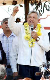 Andrés Manuel López Obrador, durante el discurso que pronunció ayer en Jiutepec, Morelos