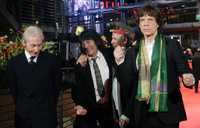 Charlie Watts, Ron Wood, Keith Richards y Mick Jagger, en la alfombra roja de la premiere de Shine a Light