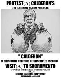 Cartel en Sacramento, dedicado al mandatario mexicano