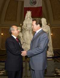 El presidente Felipe Calderón y el gobernador Arnold Schwarzenegger, durante la visita del mandatario mexicano a California