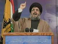 El jefe de Hezbollah, Hassan Nasrallah, ayer en Beirut en un mensaje videograbado