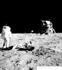 El módulo lunar Eagle en la superficie de la Luna