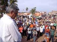 Mitin de Andrés Manuel López Obrador el pasado sábado, en la población de Ruiz, Nayarit