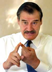 El ex presidente Vicente Fox en entrevista con este diario, en julio de 2002