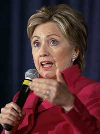 Hillary Clinton habló ante la Asociación Nacional de Editores de Periódicos en Washington