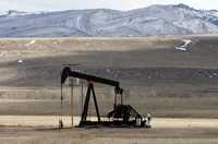 Planta de bombeo de petróleo en Glenrock, Wyoming