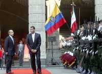 Ceremonia de bienvenida a Rafael Correa en Palacio Nacional