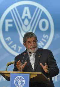 El presidente de Brasil, Luiz Inacio Lula da Silva, ayer en la conferencia de la FAO en Roma