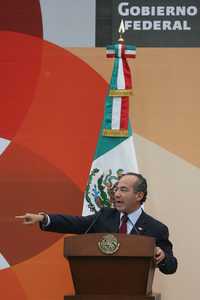 El presidente Felipe Calderón durante el lanzamiento de la campaña antidrogas