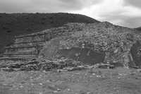 Vista parcial de la zona arqueológica de Xihuingo, en Tepeapulco, abierta al público pero que se encuentra en condiciones deficientes y carece de los servicios necesarios, por ejemplo, un camino para llegar a la pirámide del Tejolote y para proporcionar atención adecuada a los visitantes