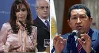 Desde Buenos Aires los presidentes de Argentina, Cristina Fernández de Kirchner, y de Venezuela, Hugo Chávez, ofrecieron una rueda de prensa para explicar la cancelación de su viaje al departamento boliviano de Tarija para firmar acuerdos en materia energética