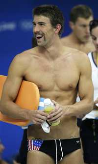 Michael Phelps, durante una práctica previa a su participación
