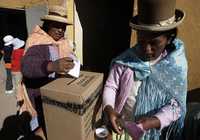 Casilla de votación en El Alto, región ubicada a las afueras de La Paz