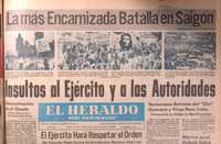 La cobertura de El Heraldo de México sobre la marcha del 13 de agosto recuperó su carga anticomunista y enfatizó dos aspectos: las supuestas agresiones verbales a las autoridades por parte de los estudiantes y la presencia de iconos exóticos y extranjerizantes, en particular la figura de Ernesto Guevara, asesinado en Bolivia un año antes
