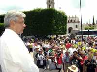 Andrés Manuel López Obrador, durante su gira por Guanajuato