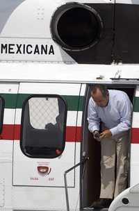 El presidente Felipe Calderón, al llegar ayer a Ensenada