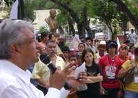 Andrés Manuel López Obrador en uno de los mítines de su gira por Nuevo León