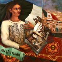 La Jornada en defensa del petróleo, óleo sobre tela de Inda Sáenz incluido en la colectiva de un centenar de artistas que se podrá visitar en el Museo de Historia de Tlalpan