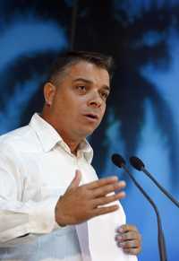 El canciller cubano Felipe Pérez Roque, ayer durante una conferencia de prensa en La Habana