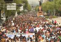 La multitudinaria marcha recorrió Reforma hasta la Secretaría de Gobernación