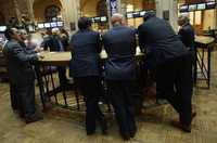 Operadores en la bolsa de valores de Madrid