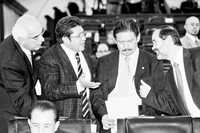 Dante Delgado, Ricardo Monreal, Carlos Navarrete y Gustavo Madero en la sesión del Senado de la República
