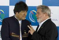 Evo Morales y Luiz Inacio Lula da Silva, presidentes de Bolivia y Brasil, enfrentan un difícil panorama económico