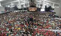 Asistentes al Foro Social Mundial, en Belem, Brasil, que culminará sesiones el próximo domingo