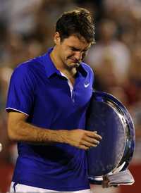 Roger Federer muestra su desconsuelo al no poder igualar el récord de Pete Sampras